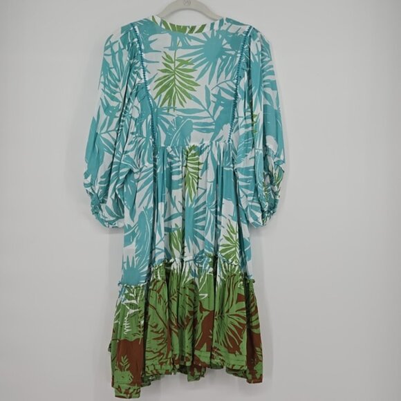Poupette St Barth Tropical Floral Women's Aria Tiered Mini Dress Size M/L - Picture 8 of 14